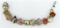 Polished Stone & Agate Bracelet 7”