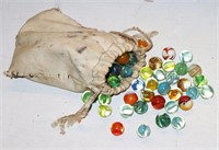 vintage bag of vintage marbles
