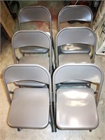 6 steel folding chairs clean made in USA