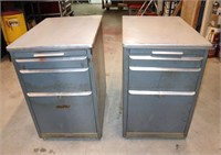 pair steel storage cabinets