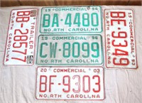 vintage North Carolina Trailer & Commerical plates