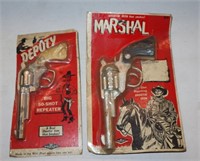 vintage metal cap guns nos Marshal & Deputy