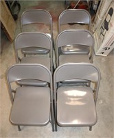 6 folding steel chairs clean made in USA