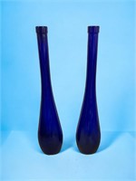 Pair of 2 Cobalt Blue Bud Vases