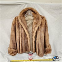 Mink Fur Stole Coat Signed