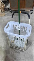 Metal Fold Up Grocery Cart w/ Contents