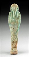 Egyptian Glazed Faience Ushabti w/ Hieroglyphs