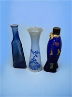 3 Vintage Pieces of Blue Glass