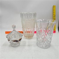 Glass Vases and Glass Candy Dish