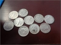 10 - PRE 1965 SILVER ROOSEVELT DIMES 90% SILVER