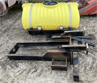 yellow front tractor mount sprayer tank