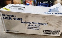 Case of 12 Natural Hardwound Paper Towels