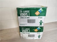 2 cases of Latex Free 2X-Large Vinyl Gloves