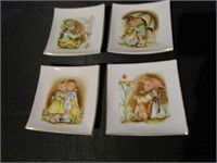 Vtg Hummel Inspired Porcelain Plates - Set of 4