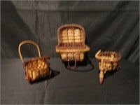 1950s Wicker Doll Buggies & Bicycle