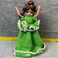 Crochet Doll on Vintage Bottle