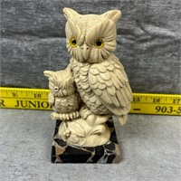Owl sculptor artist A. Santini Italy