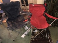 2 Folding Camp Chairs (Red & Black)