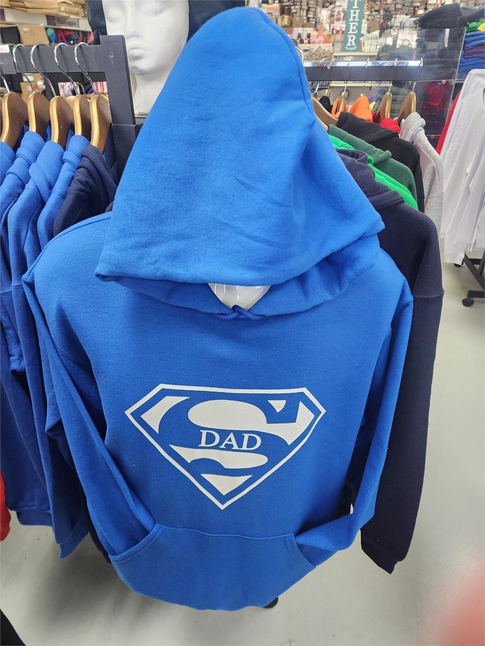 Blue "superdad" hoodie