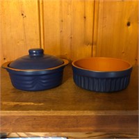 Brazil Blue Pottery Casserole & Souflee Dish