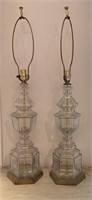 Vintage Chapman Hexagon Glass Table Lamps