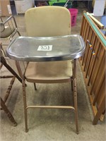 Vintage metal high chair. Pads a little dirty.