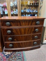 Solid Mahogany Bow Front Chest of Drawers