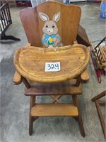 Vintage wood high chair.