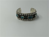 Handmade Sterling and Turquoise cuff Bracelet