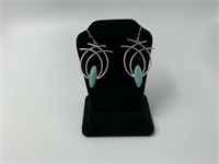 Sterling silver and Turquoise dangle earrings