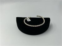 Sterling silver rope cuff