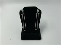 Modernist sterling and turquoise earrings