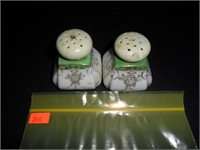Green & White Salt and Pepper Shakers