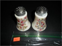 White with Black Ring Salt and Pepper Shakers