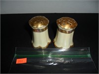 Gold & White Salt and Pepper Shakers