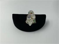 Native American sterling owl pin