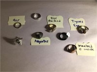 925, ARGENTUS, TIGERS EYE, ETC RINGS LOT (SOME WIL