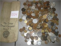 Large Bag of Coins of the World…Hundreds of fore.
