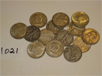 Pouch of 90% Silver Halves…Includes Walking Liber.