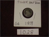 1839 U.S. Half Dime G6