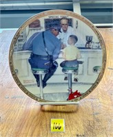Vtg Norman Rockwell Plate w/ Stand “The Runaway”