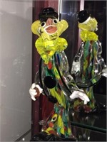 MURANO TALL ART GLASS CLOWN ~ NOTE: 1 FINGER IS MI