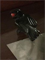 ZUNI FETISH MINIATURE ART GLASS RAVEN