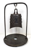 ANTIQUE Chinese Bronze Or Brass Altar Hanging Bell