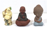 ANTIQUE Assorted Buddah/Buddist Figures (x3)