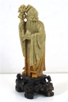 ANTIQUE Chinese Stone/Porcelain Carves Statue 3"