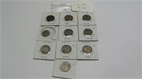 10 Assorted Buffalo Nickels worth $2.00 each