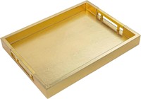 Gold Serving Tray  15.7x11.8x2 with Handles