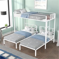 (READ) Triple Bunk Bed Twin Over Twin  With Ladder