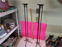 2 metal candle stands 42in tall